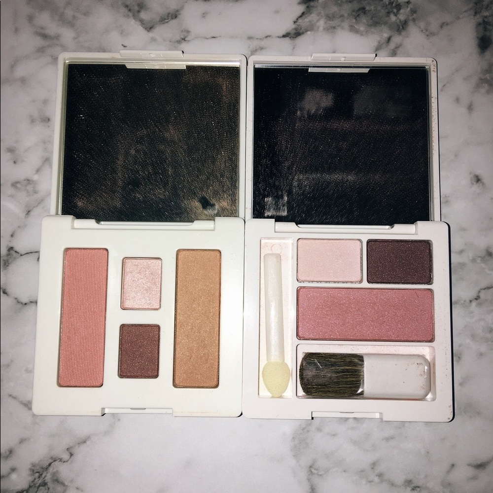 TWO swatched eyeshadow/blush duo