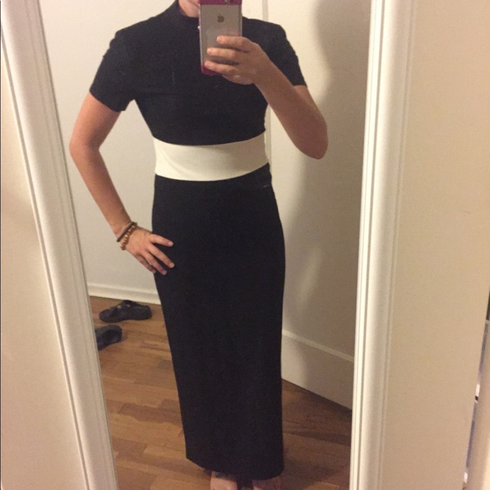 Vintage color block maxi dress