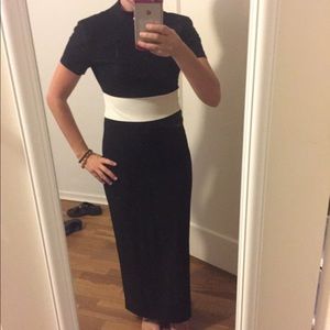 Vintage color block maxi dress