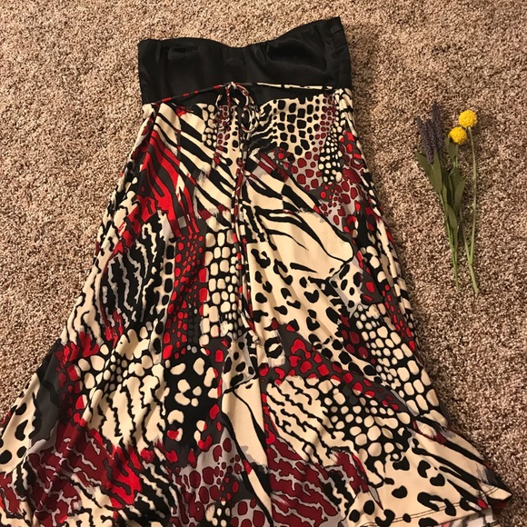 Strapless animal print cocktail dress - Picture 2 of 3