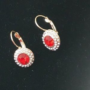 Red stone earrings