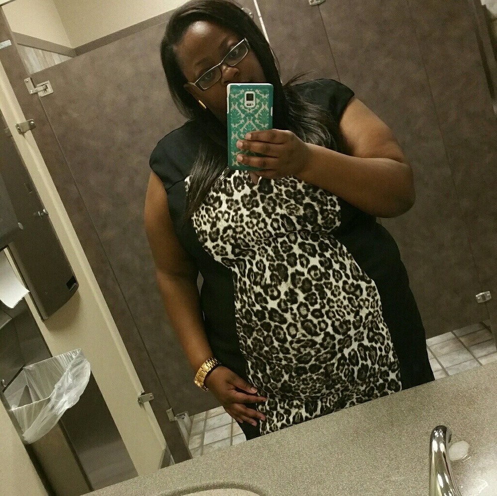 Black and leopard print dress