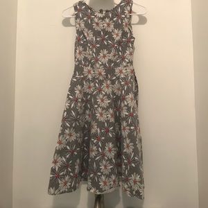 Gray, orange and white vintage dress