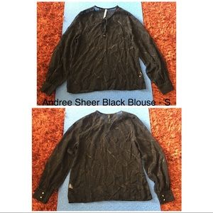 Andree Sheer Black Blouse - S