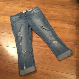 Juniors Cuffed Skinny Ankle Jeans