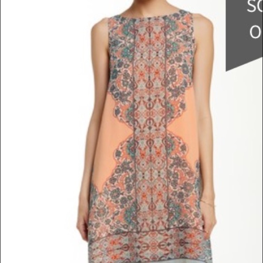 Coral and Mint Shift Dress
