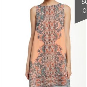 Coral and Mint Shift Dress