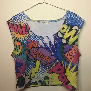 🎀 Cartoon Print Crop Top 🎈🎈