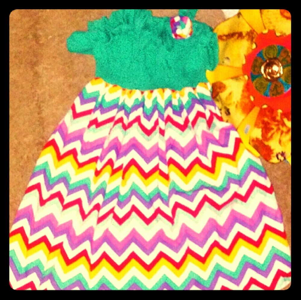 Chevron dress midi girls 7