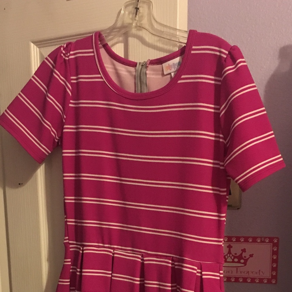 Lularoe pink and white stripe Ameila