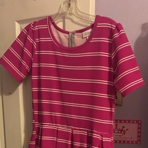 Lularoe pink and white stripe Ameila