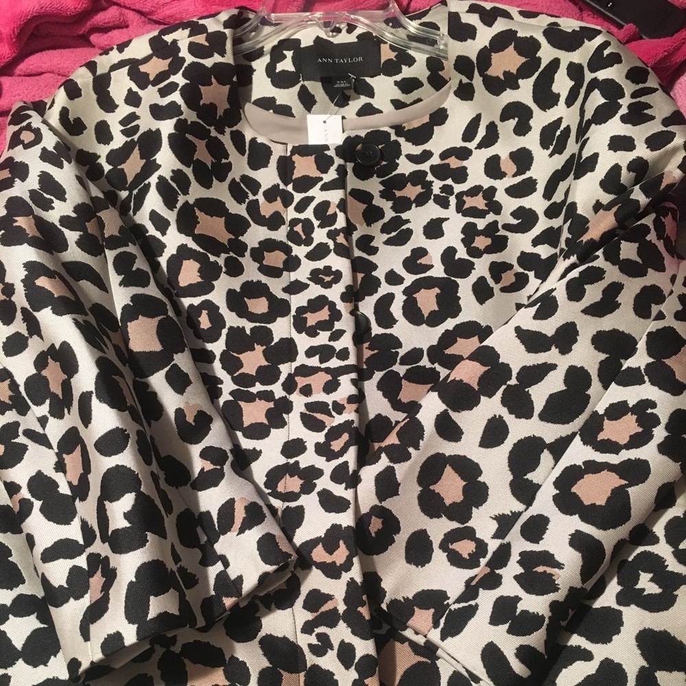 Ann Taylor snow leopard spring coat
