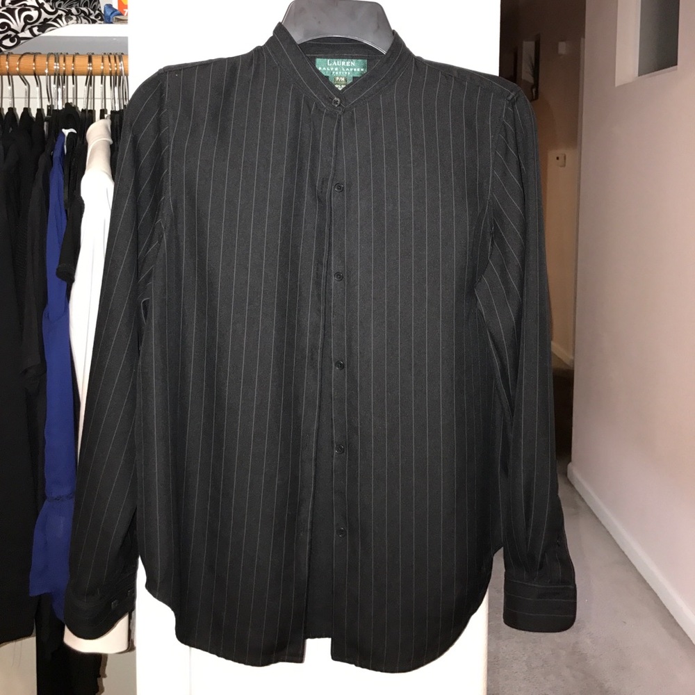 Ralph Lauren black button down top