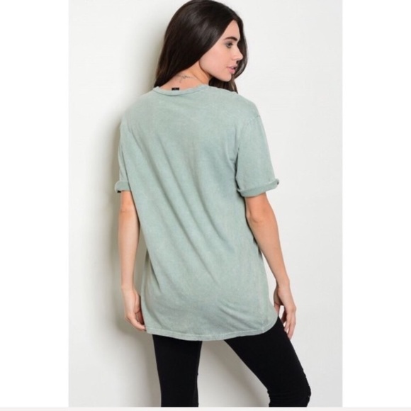 •LAST• mint distressed Tee - Picture 2 of 3