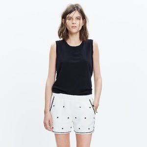 Madewell SZ M Embroidered Linen White Shorts