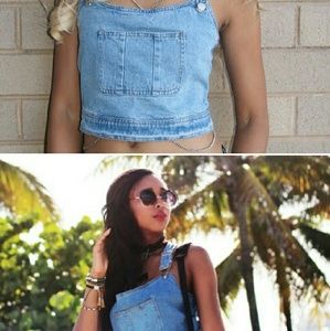 Denim overall crop top and dresses