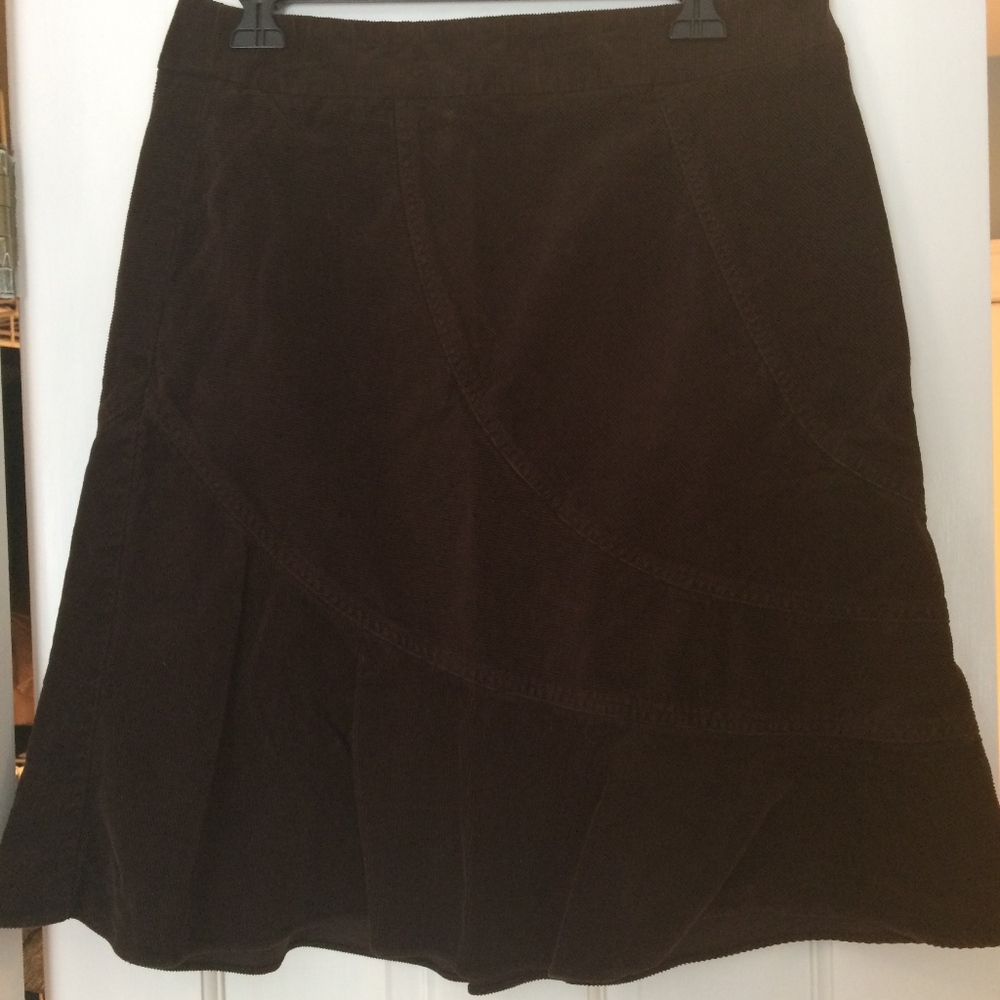 Brown Corduroy Skirt, Ann Taylor Loft, Sz 10