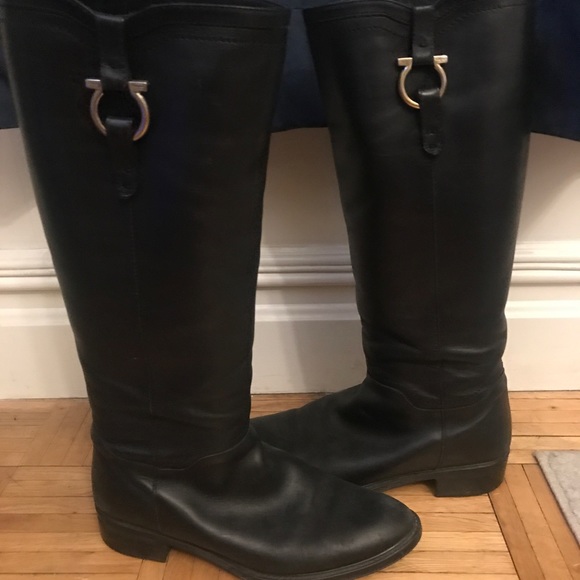 Salvatore Ferragamo Shoes - Ferragamo black riding boot