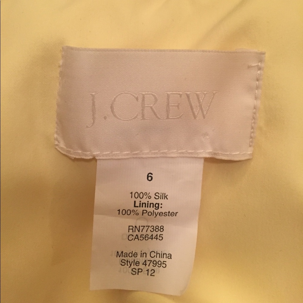 J. Crew Size 6 Yellow Silk Cocktail dress *SALE* - Picture 6 of 7