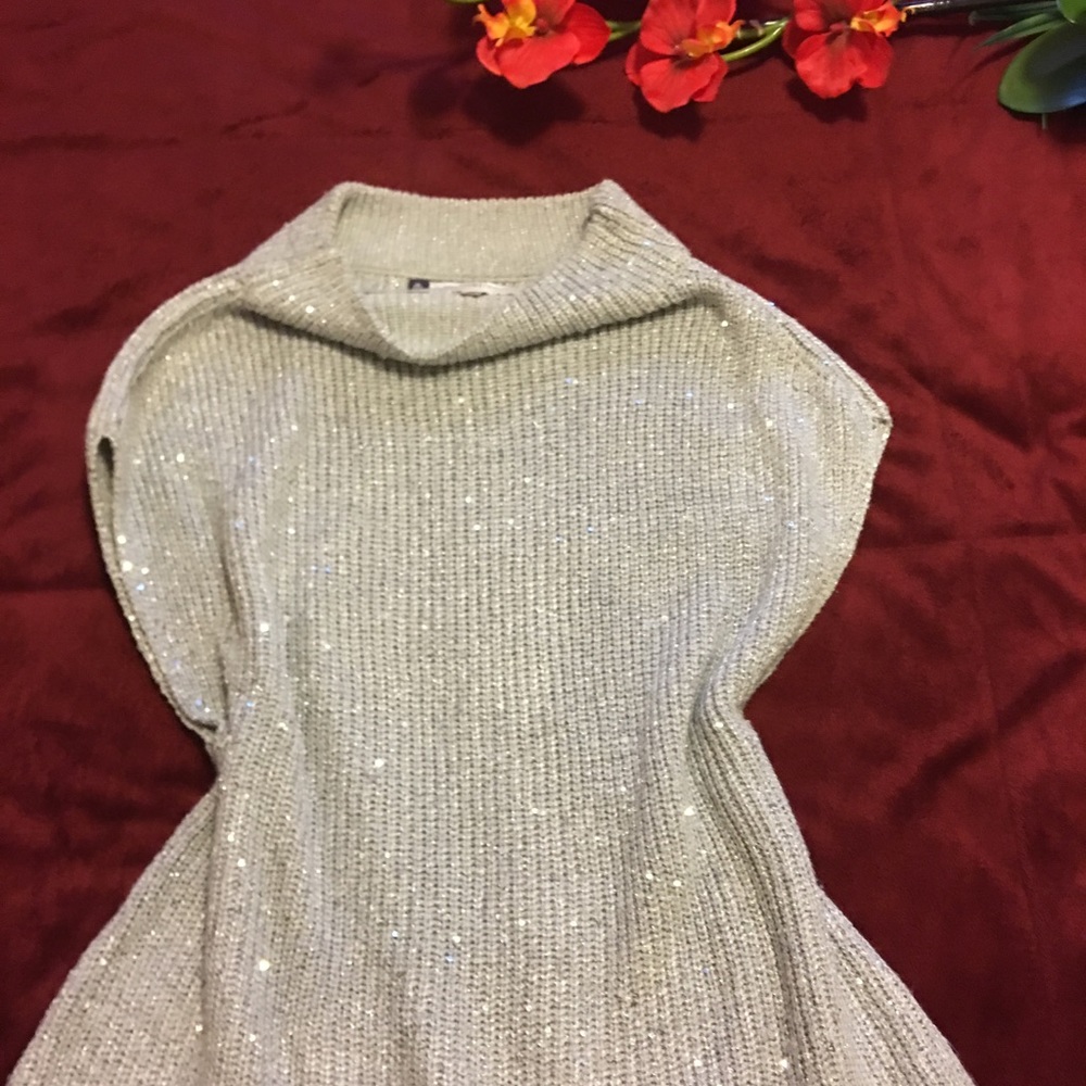 Woolen Sweater with Sparkle Wool Knit and Sequins.
