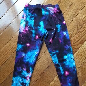 JUSTICE Leggings Size 10 BLUE/ PINK/ Space