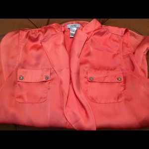 Deep peach elegant blouse