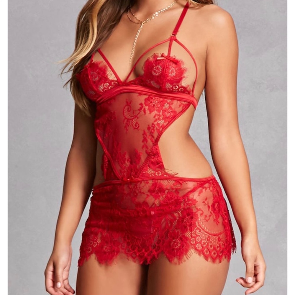 Super sexy red lingerie set