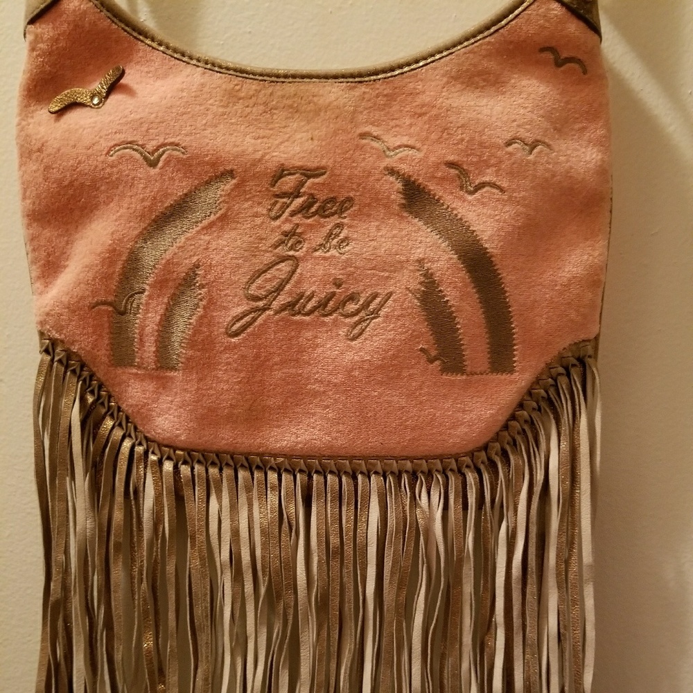 JUICY COUTURE Authentic PURSE w/ FRINGE Pink/Brown
