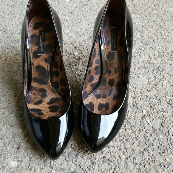 DOLCE & GABBANA PATENT LEATHER HEELS - LIKE NRW - Picture 1 of 8