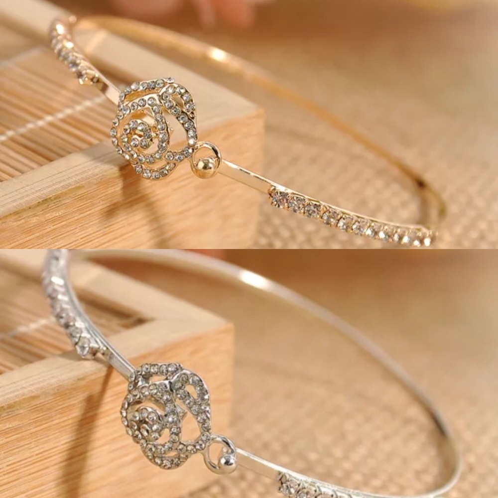 🔴2 colors🆕Rose crystal rhinestones bracelet