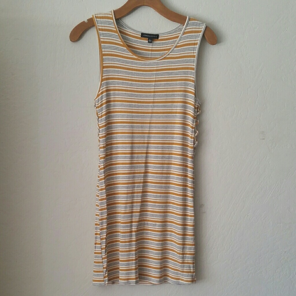 Kendall & Kylie Striped Bodycon Dress