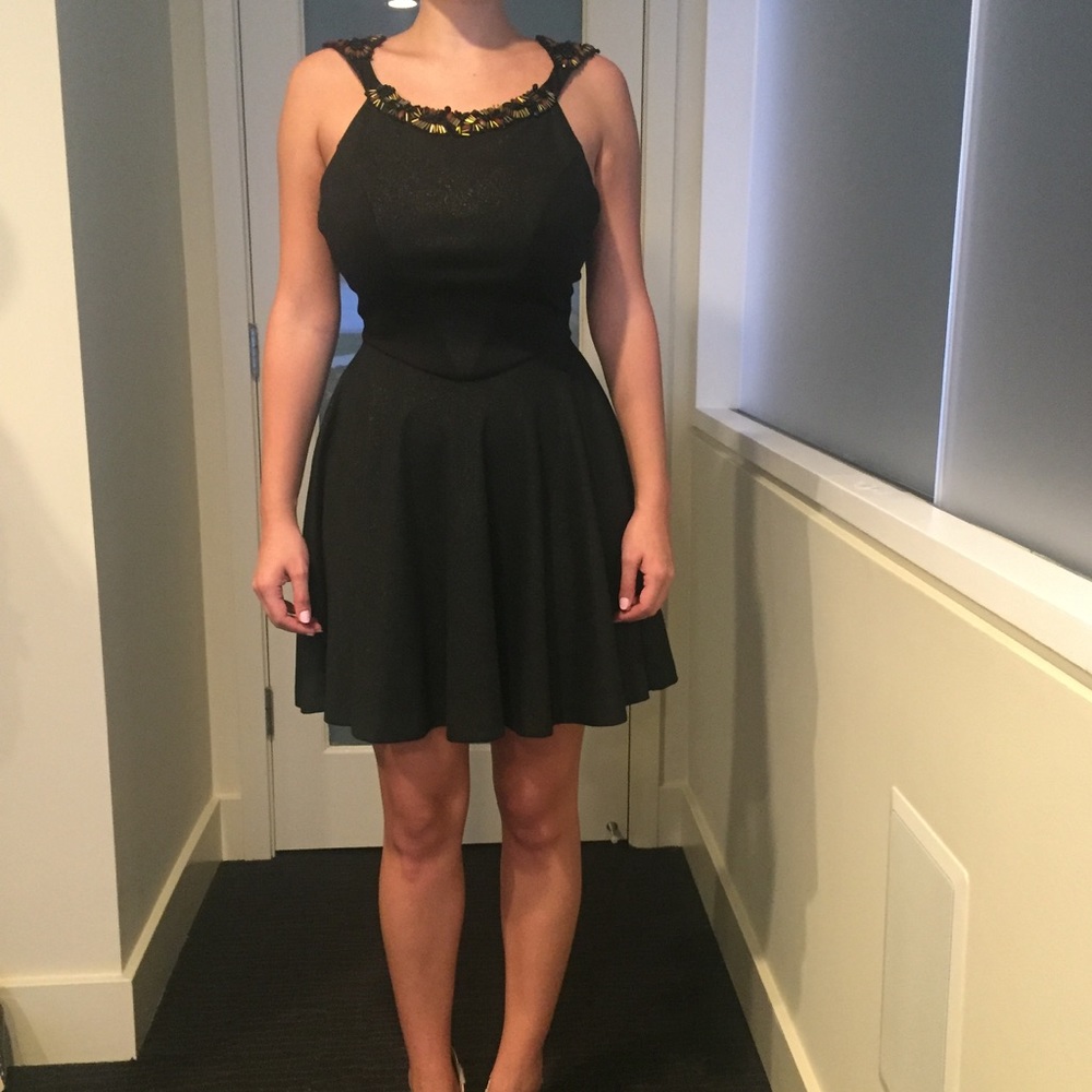 Amado black dress with deco beaded detail