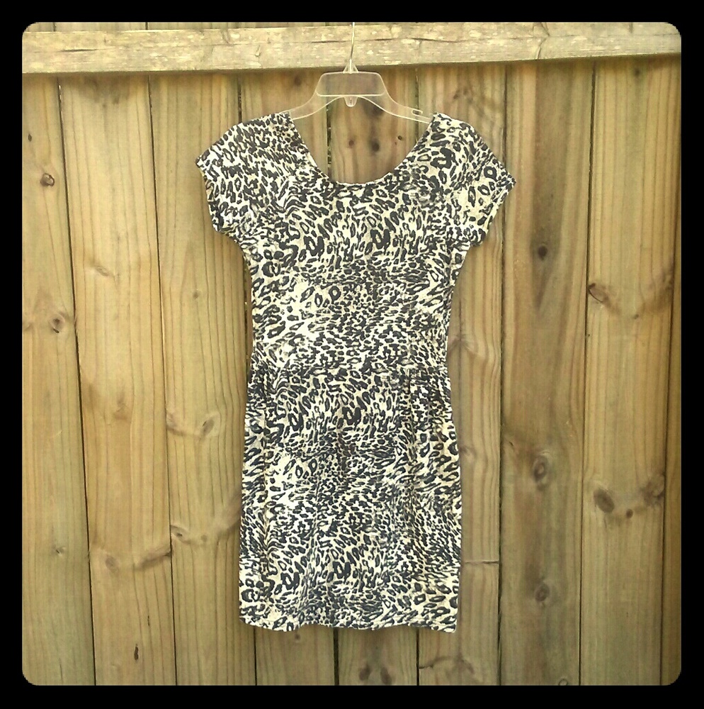 COTTON ON Black & White Cheetah Leopard Dress SM