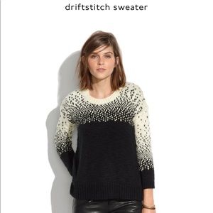Madewell Black and Cream Driftstitch Sweater