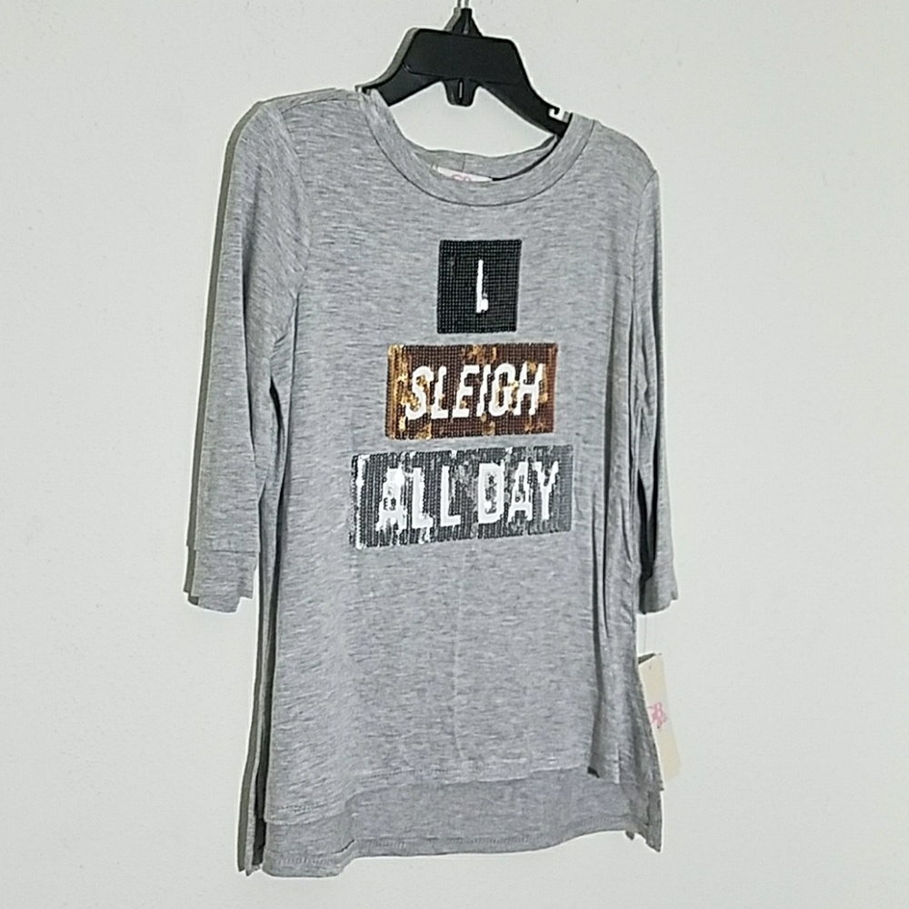🆕️ I SLEIGH ALL DAY GB Girls Graphic Top 6