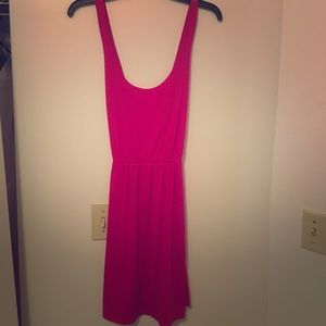 Hot pink cross-back dress