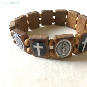Mens/women/unisex wooden Saint bracelet