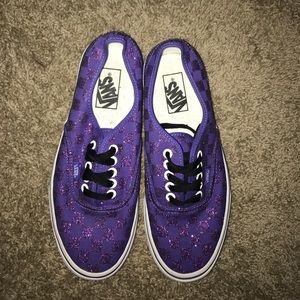 Purple checkered sparkly vans