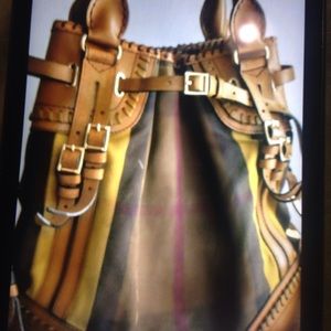 Burberry check whip stitch handbag