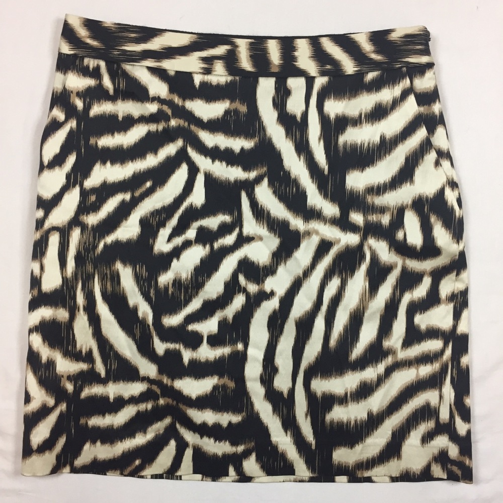 Ann Taylor black tan cream pencil skirt 4 petite