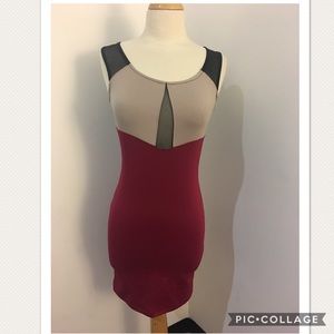 Short dress with mesh detail