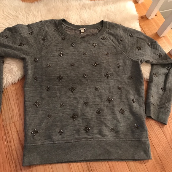J.Crew Jeweled Sweatshirt - Picture 2 of 5