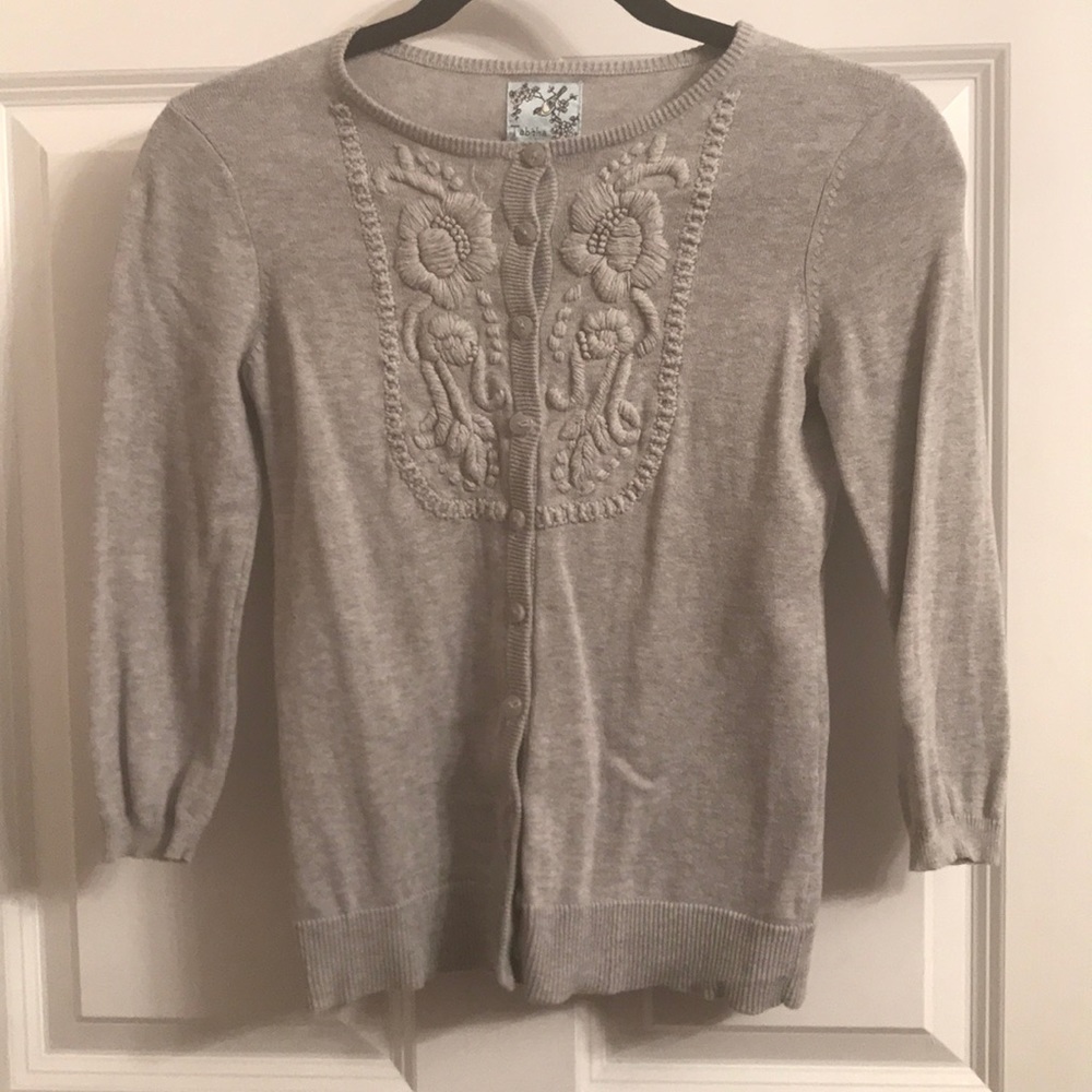 Gray cardigan sweater