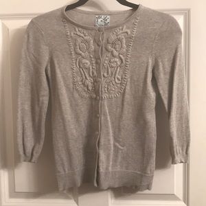 Gray cardigan sweater