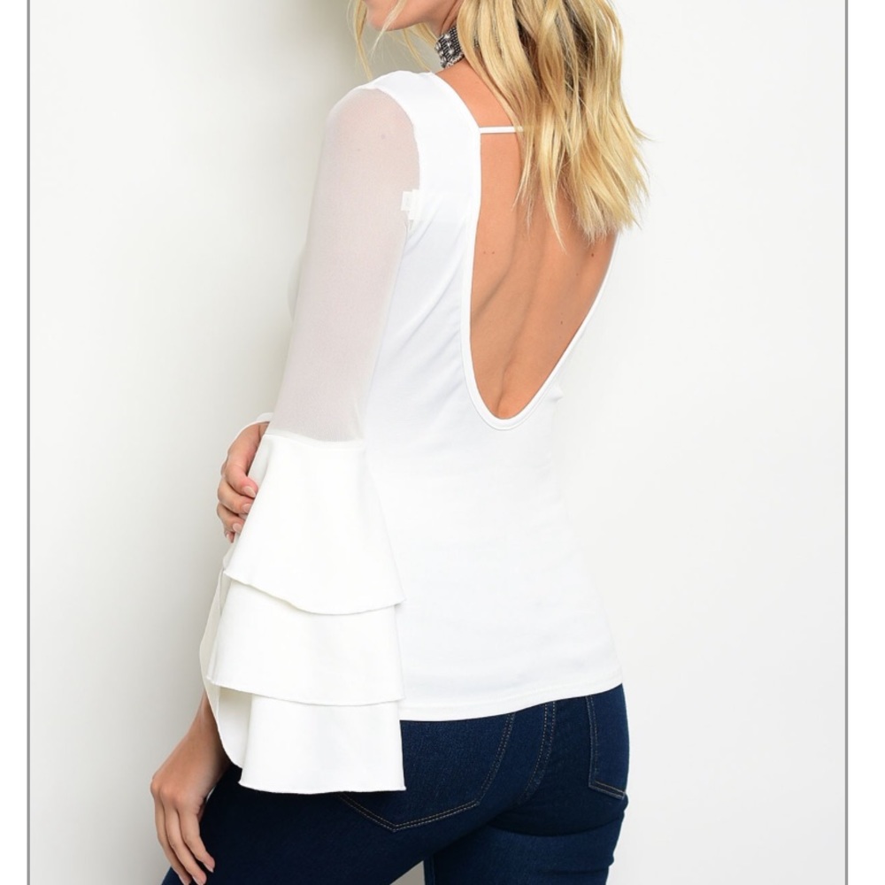 Layered Bell Sleeve Top - Picture 2 of 2