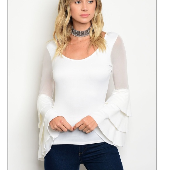 Fresh Fashion Boutique Tops - Layered Bell Sleeve Top