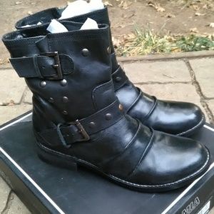 mia genuine leather ankle moto boots size 8.5