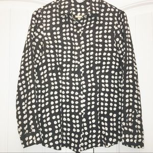 CAbi 664 Silk Polka Dot Button Up Blouse Size M