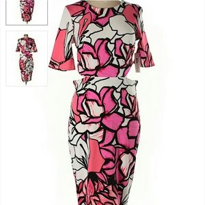 Bisou Bisou Floral Cut-out Bodycon Dress