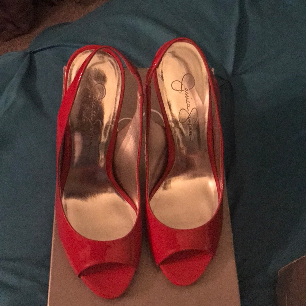 Jessica Simpson Red Slingbacks
